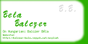 bela balczer business card